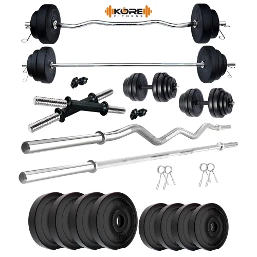 Kore PVC 12 Kg Combo 343 Wb-Wa Home Gym Set (Black) Kore PVC 12 Kg Combo 343 Wb-Wa Home Gym Set (Black)