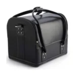 Kriva Large Capacity Cosmetic PU Leather Women’s Makeup Travel Bag with 5 Separate Section for Storage (30CM, Black)