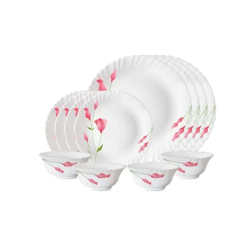 Larah by Borosil Diana Opalware Dinner Set, 12 Pieces, White Larah by Borosil Diana Opalware Dinner Set, 12 Pieces, White