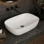 Lifelong Wash Basin for Bathroom – Tabletop Washbasin – Ceramic Glossy Rectangle Countertop Vessel Sink Ideal for Bathroom, Dining Hall & Vanity 33x46x16 cm (White, LLHIPB01)