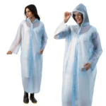 Lifelong Women’s Raincoat | 100% Waterproof | Lightweight One-Piece Girls Raincoat With Hood, Side Pocket, Snap Buttons | Portable Travel Raincoat For Hiking, Trekking, Camping (M, Sky Blue)