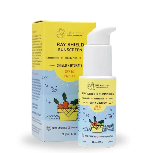 Little Rituals Baby Sunscreen for Kids 0-15 Yrs SPF 50 PA++++ Organic & Natural Lotion, UVA UVB IR, Blue Light, Wifi Radiation, Protection, Hypoallergenic, SWISS Tech, Daily Use Sunblock – 50gm Little Rituals Baby Sunscreen for Kids 0-15 Yrs SPF 50 PA++++ Organic & Natural Lotion, UVA UVB IR, Blue Light, Wifi Radiation, Protection, Hypoallergenic, SWISS Tech, Daily Use Sunblock – 50gm
