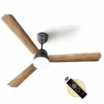 LONGWAY Luminair Max 1200 mm BLDC Ceiling Fan with Remote Control & LED Light | BEE 5 Star Rated Energy Efficient | Ultra High Speed 3 Blade Anti-Dust Decorative Ceiling Fan (Smoked Cedar, Pack of 1)