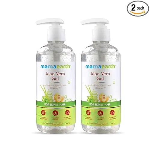 Mamaearth Aloe Vera Gel with Pure Aloe Vera & Vitamin E for Skin and Hair | Hydrates Skin | Soothes Irritated Skin – 300 ml (Pack of 2) Mamaearth Aloe Vera Gel with Pure Aloe Vera & Vitamin E for Skin and Hair | Hydrates Skin | Soothes Irritated Skin – 300 ml (Pack of 2)