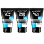 Mancode Detoxifying Face Wash for Men – Clear Skin, Oil Control, Acne Defense, Dark Spot Reduction, Pollution Protection – Pack of 3 | Men’s Skincare 100ml X 3