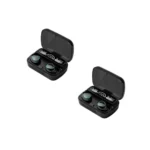 MB Star TWS M10 Bluetooth V5.1 in-Ear Wireless Earbuds with Upto 4 Hours Playback Stereo with Charging Power Bank Case Waterproof Bluetooth Earphones with Mic, Noise-Cancellation – Pack of 2, Black