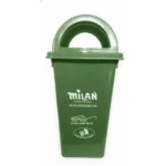 Milan Plastic Garbage Dustbin With Dome Lid 80 Litre Green