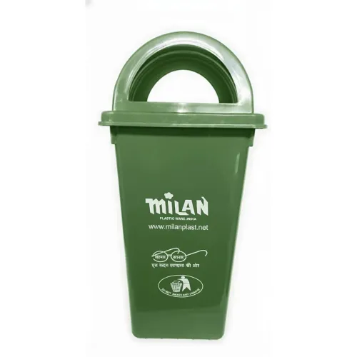 Milan Plastic Garbage Dustbin With Dome Lid 80 Litre Green Milan Plastic Garbage Dustbin With Dome Lid 80 Litre Green