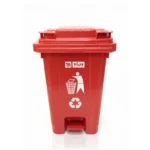 Milan Plastic Garbage Waste Dustbin with Step-On Pedal 65 Ltr Red