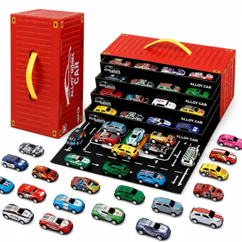 MiniExplorer 48 Pcs Pull Back Cars Set for Kids | Racing Toy Cars Bulk Pack with Storage Container & Play Mat | Mini Alloy Vehicle Set for Boys & Girls 3-8 Years | Return Gifts, Party Favors MiniExplorer 48 Pcs Pull Back Cars Set for Kids | Racing Toy Cars Bulk Pack with Storage Container & Play Mat | Mini Alloy Vehicle Set for Boys & Girls 3-8 Years | Return Gifts, Party Favors