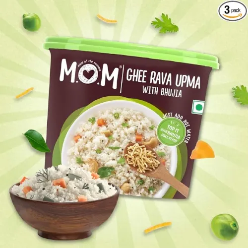 MOM – Meal of the Moment, Ghee Rava Upma with Bhujia, 75g | Ready to Eat | No Added Preservatives | No Artificial Flavours MOM – Meal of the Moment, Ghee Rava Upma with Bhujia, 75g | Ready to Eat | No Added Preservatives | No Artificial Flavours
