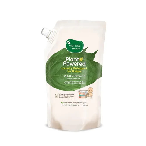 Mother Sparsh Baby Laundry Liquid Detergent (Powered by Plants) with Bio – Enzymes and Eucalyptus Oil, Refill Pack (500ml) Mother Sparsh Baby Laundry Liquid Detergent (Powered by Plants) with Bio – Enzymes and Eucalyptus Oil, Refill Pack (500ml)