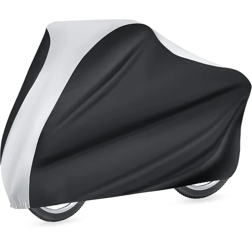 NABAAT Universal Waterproof Dust Cycle / Bicycle Cover for Outdoor Rain/ Sun/ Snow/ Corrosion Protection (Black & Silver), Nylon NABAAT Universal Waterproof Dust Cycle / Bicycle Cover for Outdoor Rain/ Sun/ Snow/ Corrosion Protection (Black & Silver), Nylon