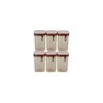 Nayasa Fusion 1000 ml BPA Free Food Grade Airtight Kitchen Storage Stackable Containers – Set of 6 | Brown