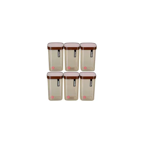 Nayasa Fusion 1000 ml BPA Free Food Grade Airtight Kitchen Storage Stackable Containers – Set of 6 | Brown Nayasa Fusion 1000 ml BPA Free Food Grade Airtight Kitchen Storage Stackable Containers – Set of 6 | Brown