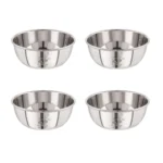 neelam Stainless Steel 5.5, 22 Gauge Lazer Etching 200 ml Vati, Set of 4, Dinner Bowl Katori Serving Vati, Durable Quality, Elegant, Perfect for Serving Snacks, Desserts, and Condiments