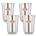 NIRLON Stainless Steel Satyam Heavy Gauge Glass Set of 4, 300ml