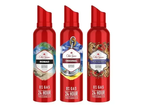 Old Spice Aerosol No Gas Deodorant Body Perfume for Men Combo(Original, Nomad & Lionpride), 140ml