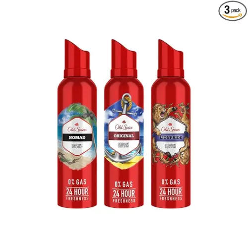 Old Spice Aerosol No Gas Deodorant Body Perfume for Men Combo(Original, Nomad & Lionpride), 140ml Old Spice Aerosol No Gas Deodorant Body Perfume for Men Combo(Original, Nomad & Lionpride), 140ml