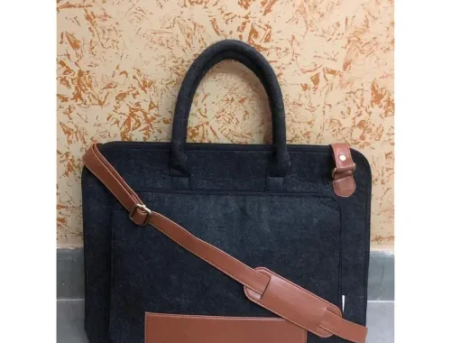 OON Laptop Bag 15 Inch Smart Black Felt external size 16.1 inch