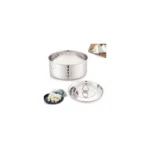 PANCA Stainless Steel Paneer Maker Mould Medium Size, Paneer Press With Lid, Tofu Press Mould Maker, Whey Seperator (Round, 500Ml Capacity),Silver