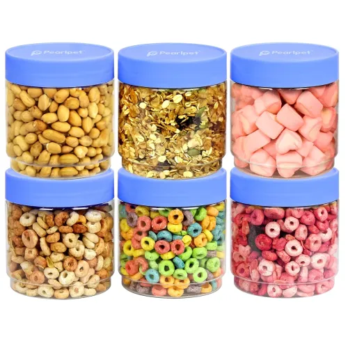PEARLPET Sapphire Plastic Jar Airtight Stackable Container for Kitchen Storage Set of 6 Pieces, 800 ML PEARLPET Sapphire Plastic Jar Airtight Stackable Container for Kitchen Storage Set of 6 Pieces, 800 ML