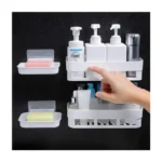 perpetual Bathroom Organiser, Self Adhesive Bathroom Shelf for Wall, Washroom Organizer, Bathroom Rack Stand Without Drilling, SOAD Dish Holder (1Shelf + 1Soap Dish)