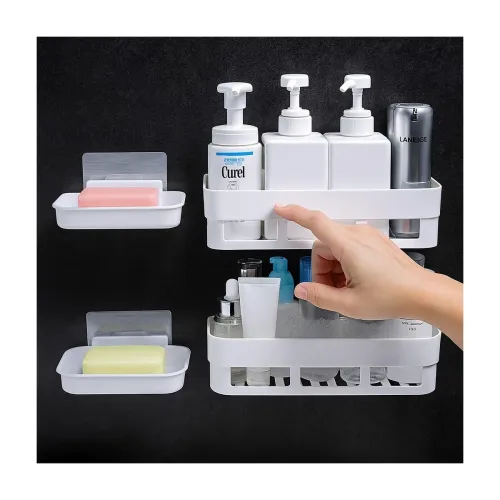 perpetual Bathroom Organiser, Self Adhesive Bathroom Shelf for Wall, Washroom Organizer, Bathroom Rack Stand Without Drilling, SOAD Dish Holder (1Shelf + 1Soap Dish) perpetual Bathroom Organiser, Self Adhesive Bathroom Shelf for Wall, Washroom Organizer, Bathroom Rack Stand Without Drilling, SOAD Dish Holder (1Shelf + 1Soap Dish)