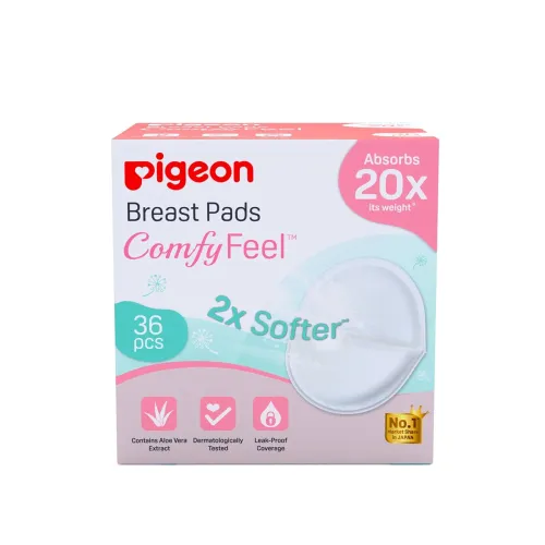 Pigeon Disposable Breast Pads 36 Pcs | Comfy Feel | 2X Softer | Stay Dry Comfort | with Aloe Vera Extract | Leak-Resistant Coverage | Dermatologically Tested | White Pigeon Disposable Breast Pads 36 Pcs | Comfy Feel | 2X Softer | Stay Dry Comfort | with Aloe Vera Extract | Leak-Resistant Coverage | Dermatologically Tested | White