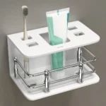 Plantex Acrylic Tooth Brush Holder/Tumbler Holder/Wall Mounted Toothbrush Holder/Bathroom Accessories – (White)