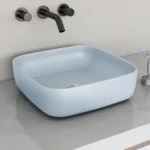Plantex Platinum Ceramic Tabletop Square Wash Basin/Countertop Bathroom Sink (Ocean, 16 x 16 x 5 Inch)