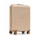 Police Origine Cabin Trolley | 65L Capacity TSA Lock 8 Smooth 360° Spinner Wheels Telescopic Handle PP Hard Shell | Lightweight 20\’ Cabin Luggage for Travel & Weekend Trips (Beige/TAN) (Baby pink/Tan)