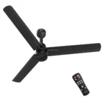 Polycab Silencio Mini DLX 1200mm 5-Star Advanced BLDC,Remote Ceiling fan for home|High Air Delivery, 25 Speed Setting, Sleep Mode, Reverse Rotation |3+1 Years Warranty【Midnight Black】