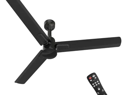 Polycab Silencio Mini DLX 1200mm 5-Star Advanced BLDC,Remote Ceiling fan for home|High Air Delivery, 25 Speed Setting, Sleep Mode, Reverse Rotation |3+1 Years Warranty【Midnight Black】