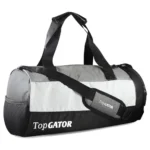 Polyester Gym Bag Sports Duffel With Shoe Compartment 34 L (Grey/Black), 25 Cm