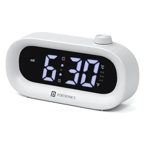 Portronics Glowtime Multi-Function Type-C Powered LED Digital Alarm Clock with Temperature Display, 1-99 Min Timer, Touch Sensitive Panel, 3-Level Brightness, 12/24H Format, Desk & Bedside Clock Portronics Glowtime Multi-Function Type-C Powered LED Digital Alarm Clock with Temperature Display, 1-99 Min Timer, Touch Sensitive Panel, 3-Level Brightness, 12/24H Format, Desk & Bedside Clock