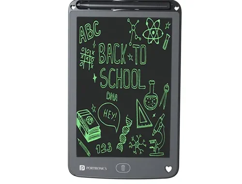 Portronics Ruffpad 12E Re-Writable LCD Writing Pad with 30.4cm (12 inch) Writing Area, India’s First Notepad to Save and Share Your Child’s First creatives via Ruffpad app on Your Smartphone(Black)
