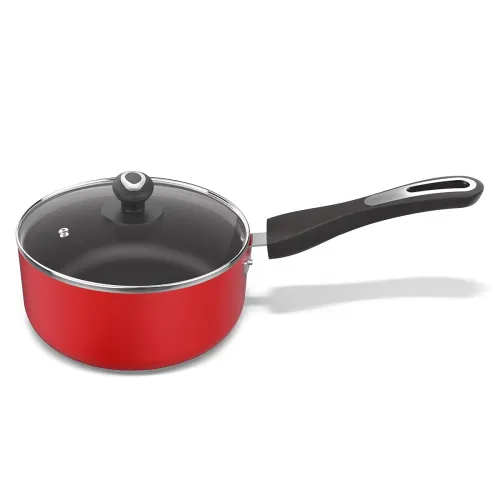 Preethi Dura Collection Non Stick Milk Pan | 16 cm | 5 Star Non Stick | Gas & Induction Compatible | Chilly Red | 1L | 1 Piece | Aluminium Preethi Dura Collection Non Stick Milk Pan | 16 cm | 5 Star Non Stick | Gas & Induction Compatible | Chilly Red | 1L | 1 Piece | Aluminium
