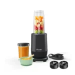 Preethi MiniBlend, Blender Mixer Grinder, 2 Jars, perfect for Smoothies, Purees, and Baby food, 2 Razor sharp Ninja blades, Grind, & Store, Blend & Carry, 2 Year Warranty, Lifelong Free Service, Black