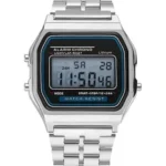 Premium Digital Square Dial Unisex Wrist Watch for Men & Women | Vintage 4-Color Display | WR70ist Sports, Casual & Fashion Watch(Silver)