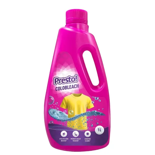 Amazon Brand – Presto! Colobleach 1L | Detergent Add-On Liquid | Effective Stain Remover | Brightens Colored Clothes Amazon Brand – Presto! Colobleach 1L | Detergent Add-On Liquid | Effective Stain Remover | Brightens Colored Clothes