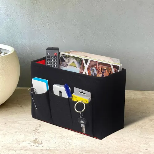 PrettyKrafts Multi-Utility Felt Desk Organizer – Foldable Magazine & File Holder, 4-Compartment Stationery Sorter for Home & Office (Black) PrettyKrafts Multi-Utility Felt Desk Organizer – Foldable Magazine & File Holder, 4-Compartment Stationery Sorter for Home & Office (Black)