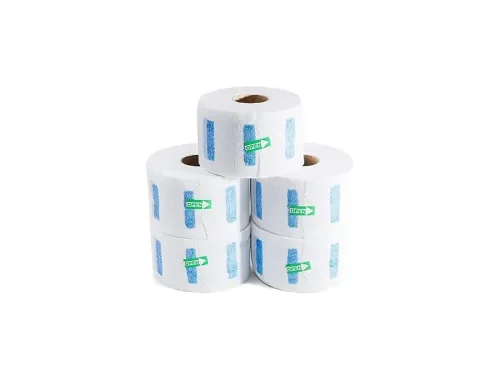 Professional Barber Disposable Neck Strips for Neck Ruffle Roll Paper Strip for Salon Haircut Styling (5 Rolls, White)