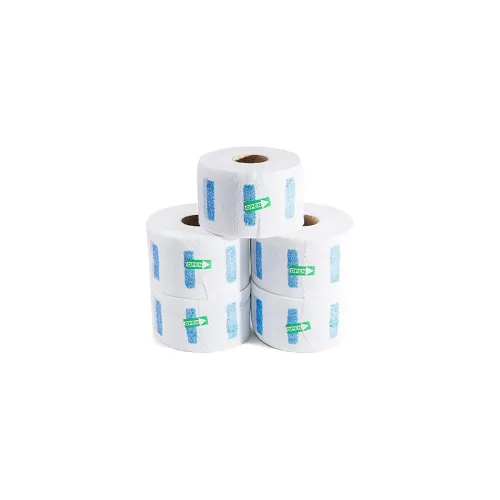 Professional Barber Disposable Neck Strips for Neck Ruffle Roll Paper Strip for Salon Haircut Styling (5 Rolls, White)