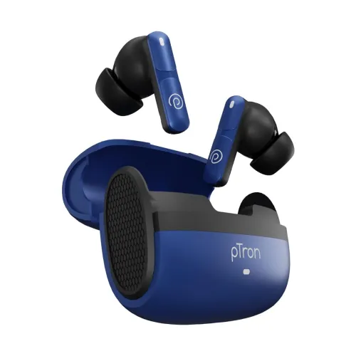pTron Bassbuds Blaze in-Ear TWS Earbuds w/ 13mm Drivers, 50Hrs Playtime, AI-ENC Clear Calls, Bluetooth V5.4 Wireless Headphones, Touch Control, Voice Assistant, Type C Charging & IPX5 (Blue & Black) pTron Bassbuds Blaze in-Ear TWS Earbuds w/ 13mm Drivers, 50Hrs Playtime, AI-ENC Clear Calls, Bluetooth V5.4 Wireless Headphones, Touch Control, Voice Assistant, Type C Charging & IPX5 (Blue & Black)