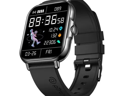 pTron Reflect Callz 1.85″ Smartwatch, Bluetooth Calling, Full Touch Display 600 NITS, Digital Crown, 100+ Watch Faces, HR, SpO2, Sports Mode, 5 Days Battery Life & IP68 Waterproof