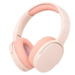 PunnkFunnk BeatXtra Wireless Stereo Bluetooth Headphones V5.3, Over Ear Foldable Headset with 40mm Drivers, Soft Cushioned Ear Pads, Built-in Mic, AUX Input, 10M Wireless Range, Teen & Adults (Pink)