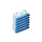 Pure Water Baby Wipes Pack of 6 | 99% Pure Water | with Chamomile Extract, Olive Oil & Vitamin E | Plant-Based, Biodegradable & Unscented | Safe for Newborns