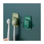 REWOP Adhesive Wall Hooks for Heavy Items Stainless Steel, PVC, ABS Nail Free Seamless Adhesive Non-Trace No Drilling Installation Hanging, Waterproof Screws Wall Hook (Toothbrush Holder Sticker, 5)