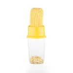 Ritu Unbreakable Plastic Corn Seeds Remover Cutter with Bowl, Color May Vary, 1 (J-286)